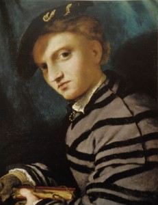 Lotto apertura Ritratto di giovinetto col petrarchino 1524-1527
