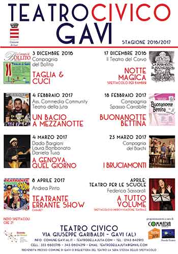 Copia di Parte la stagione 2016/207 al Teatro Civico di Gavi CorriereAl 6
