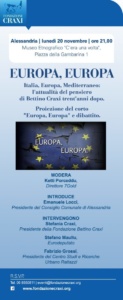 “Europa, Europa”: l'attualità del pensiero politico di Bettino Craxi: dibattito lunedì sera al Museo Etnografico CorriereAl