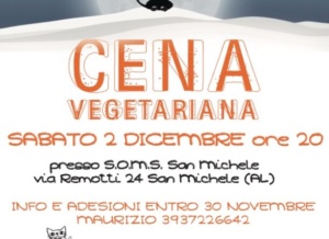 Sabato cena vegetariana benefica a sostegno dell’Associazione Panciallegra di Alessandria CorriereAl 1