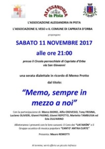 Sabato a Capriata d'Orba serata dialettale per ricordare Memo Protto CorriereAl