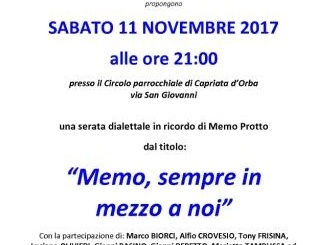 Sabato a Capriata d'Orba serata dialettale per ricordare Memo Protto CorriereAl